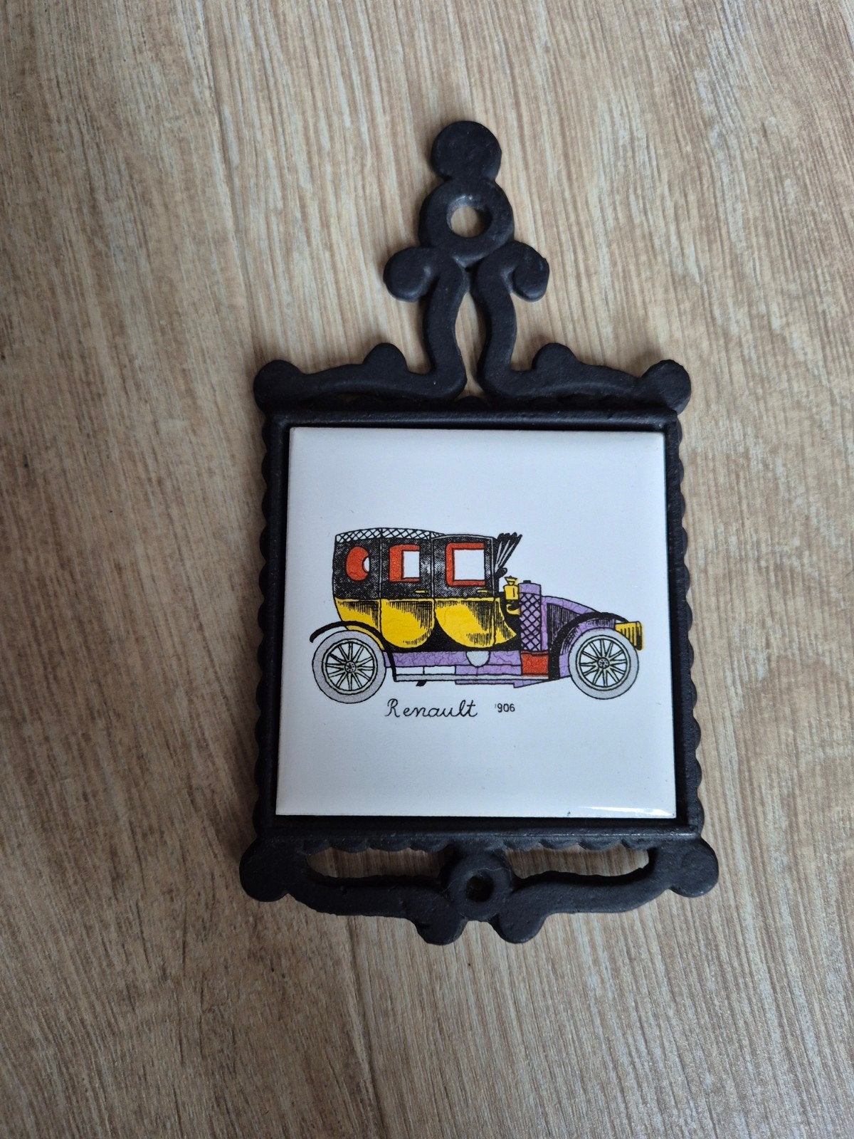 Vintage onderzetter met Renault 906 tegel - Made in Japan, Ophalen of Verzenden
