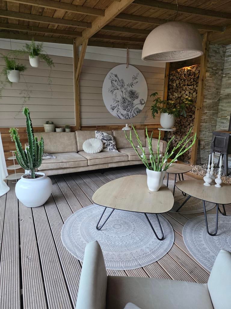 Set van 3 ronde vloerkleden - 1.20m doorsnede, Huis en Inrichting, Stoffering | Tapijten en Kleden, Zo goed als nieuw, 100 tot 150 cm