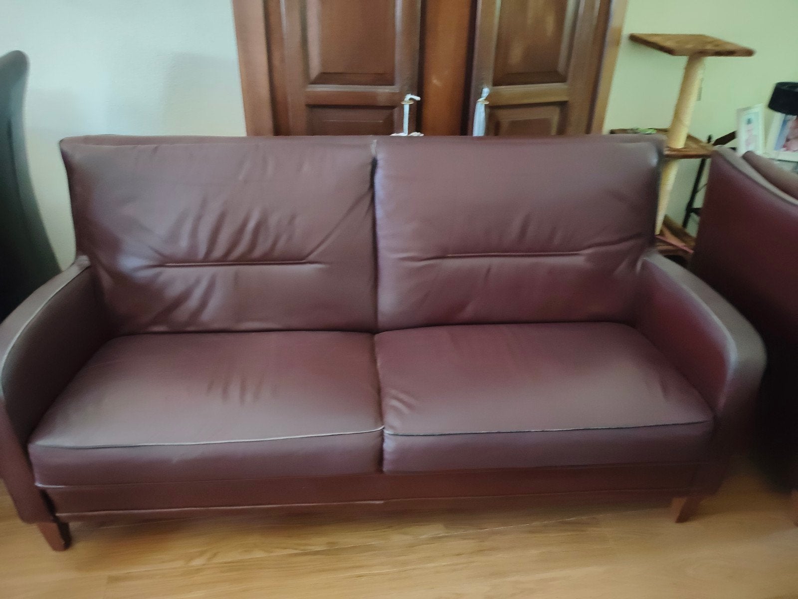 gratis bankstel plus 2 stoelen, Huis en Inrichting, Banken | Bankstellen, Ophalen of Verzenden, Gebruikt, 75 tot 100 cm