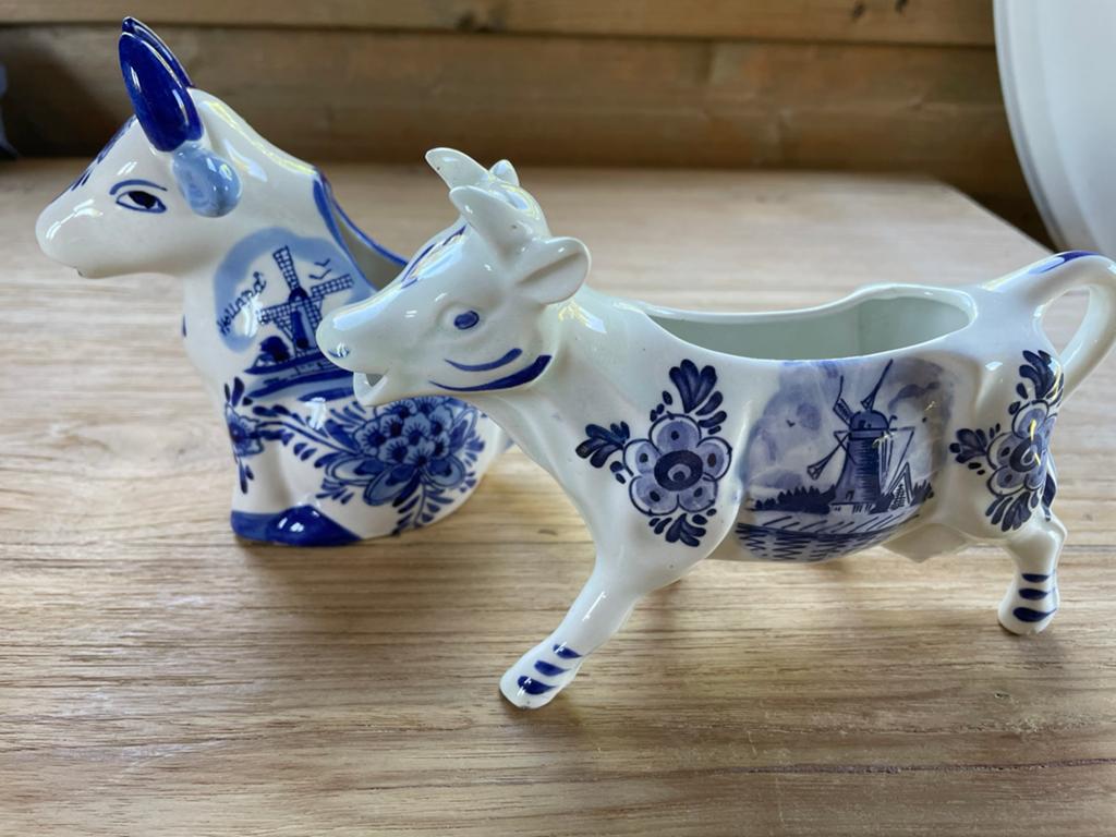 Delfts Blauwe koeien melkkannetjes, Ophalen of Verzenden, Zo goed als nieuw