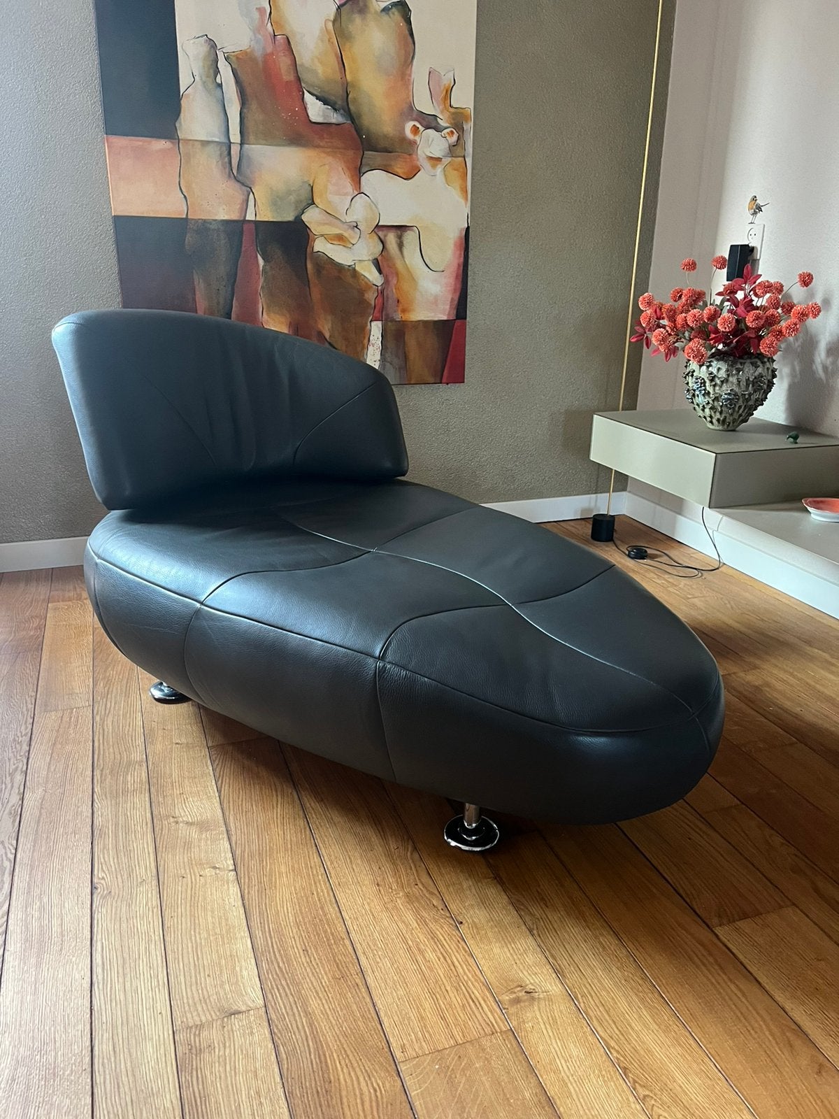 Leolux Kikko loungebank., Ophalen, Zo goed als nieuw, 75 tot 100 cm, Leer