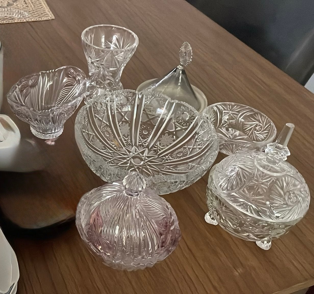 Diverse kristallen schalen en vazen, Antiek en Kunst, Ophalen