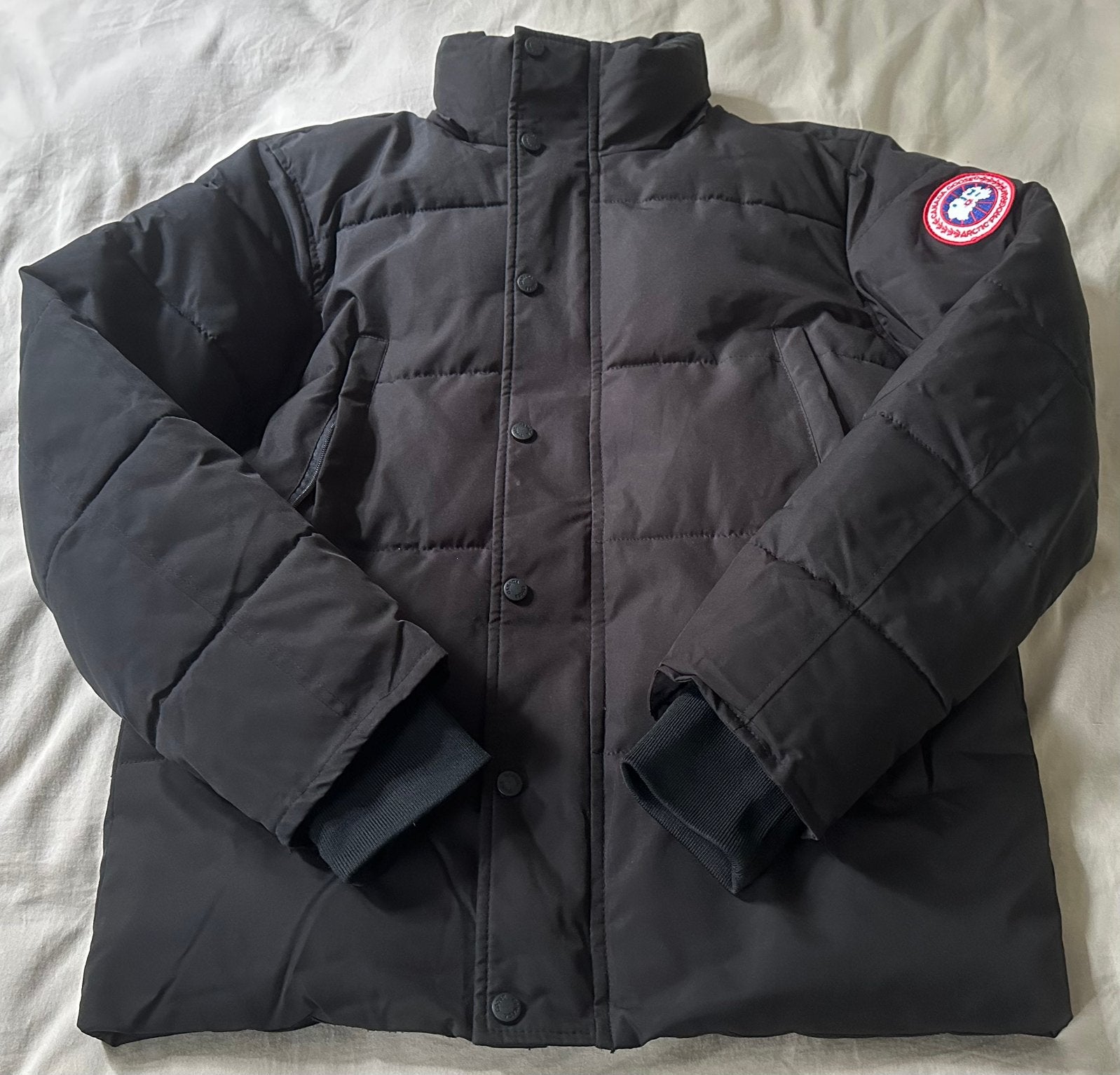 Canada Goose Wyndham Parka jas maat S zwart grijs zgan, Ophalen of Verzenden, Zo goed als nieuw, Maat 46 (S) of kleiner, Zwart