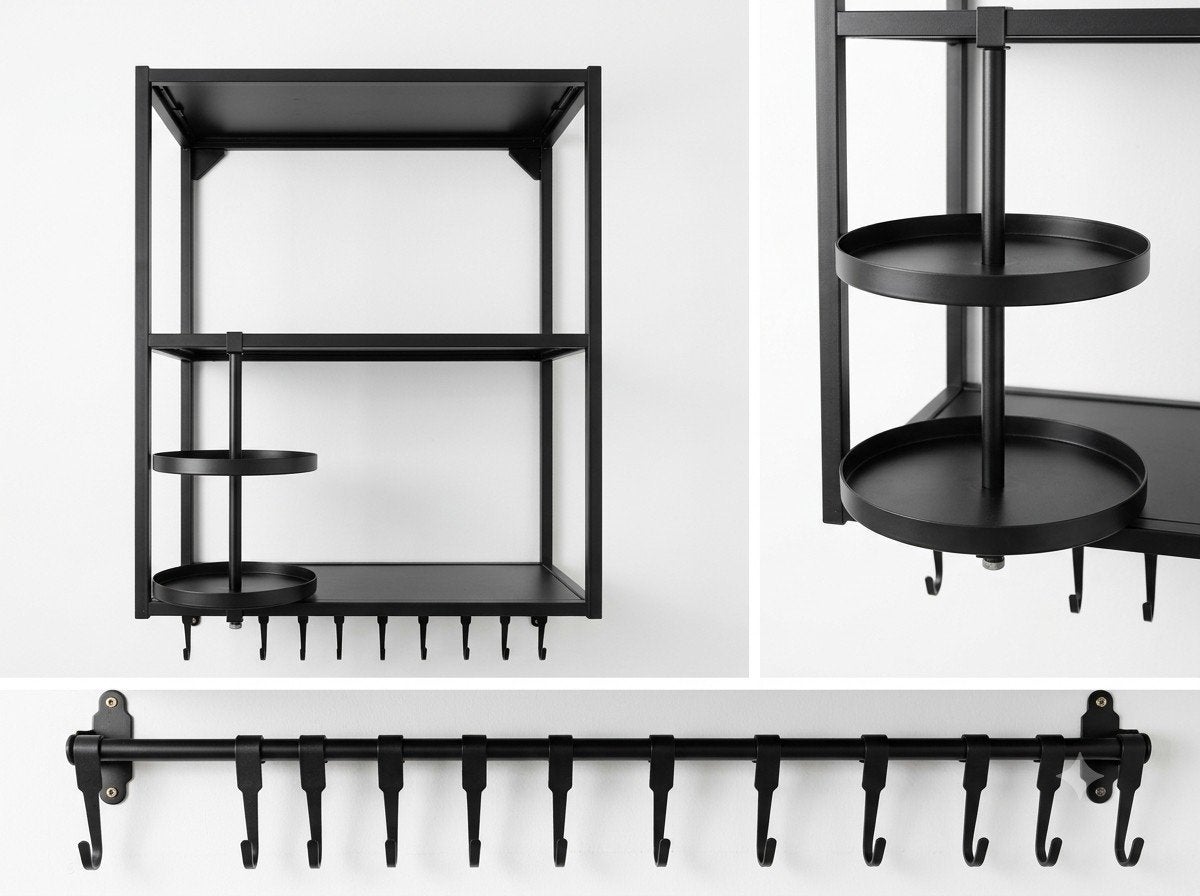 IKEA ENHET wandkast met draaischijf en stang met haken, Ophalen, Overige typen, IKEA, Zo goed als nieuw