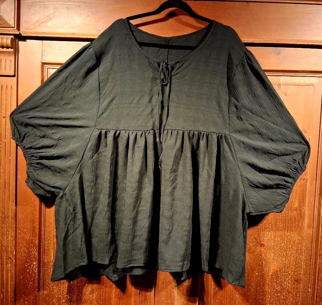 Zwarte ruime Boho tuniek One Size, Kleding | Dames, Ophalen of Verzenden, Nieuw, Zwart, Blouse of Tuniek
