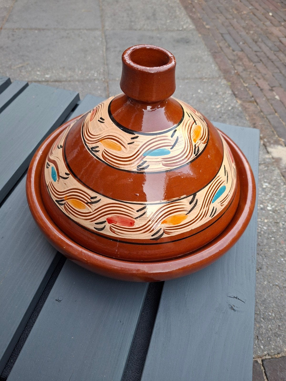 Mooie Tajine - 32,5 cm diameter, Ophalen, Overige typen, Nieuw, Steen/keramiek