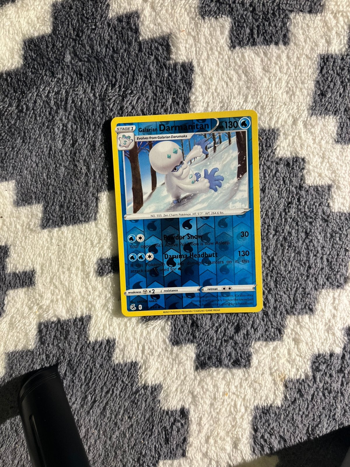 Galarian Darmanitan 072/264 Holo Pokémon Kaart, Ophalen of Verzenden, Zo goed als nieuw, Losse kaart, Foil