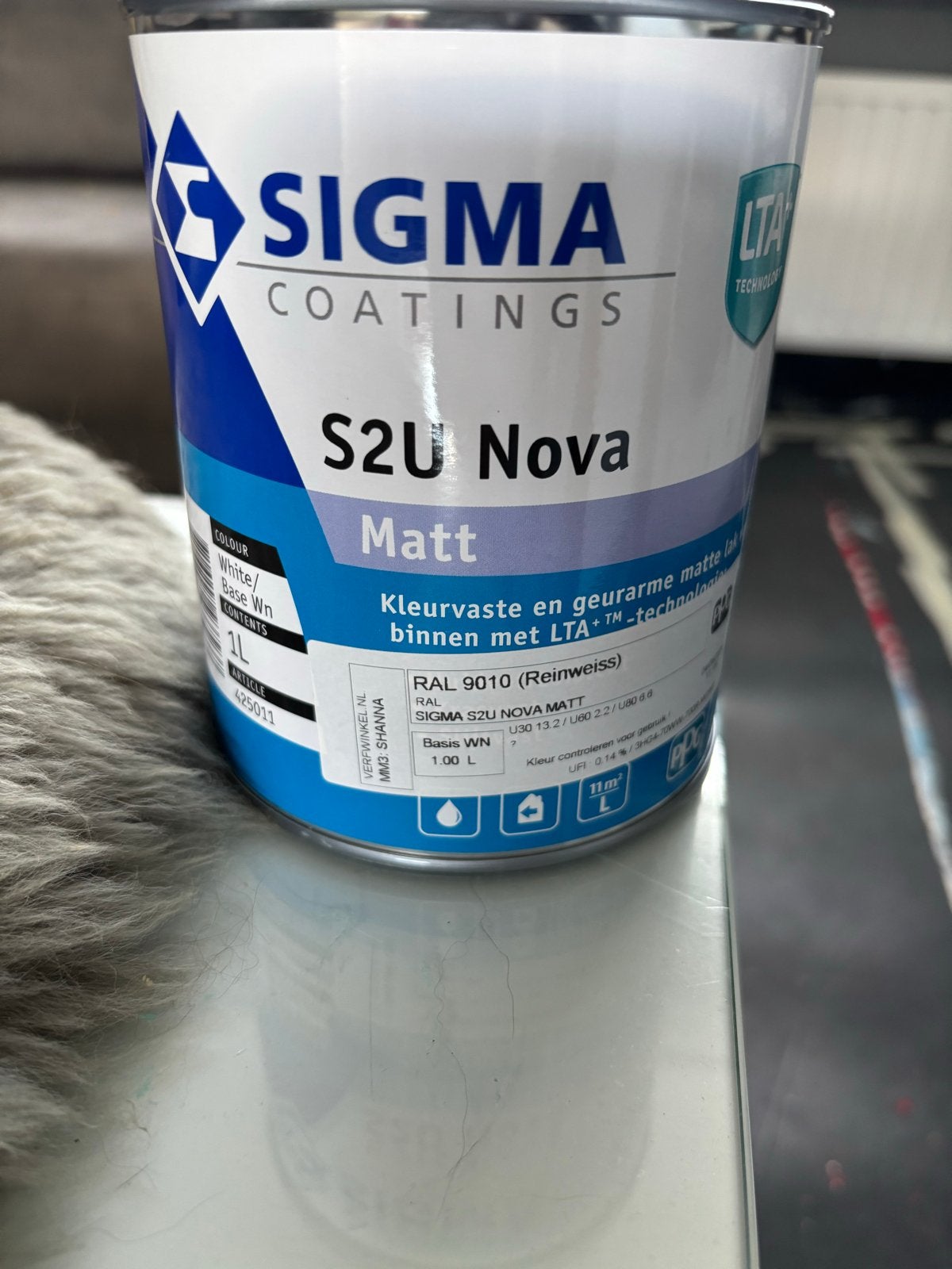 Sigma S2U Nova Matt RAL 9010 Reinweiss 1L, Wit, Nieuw, Ophalen of Verzenden, Verf