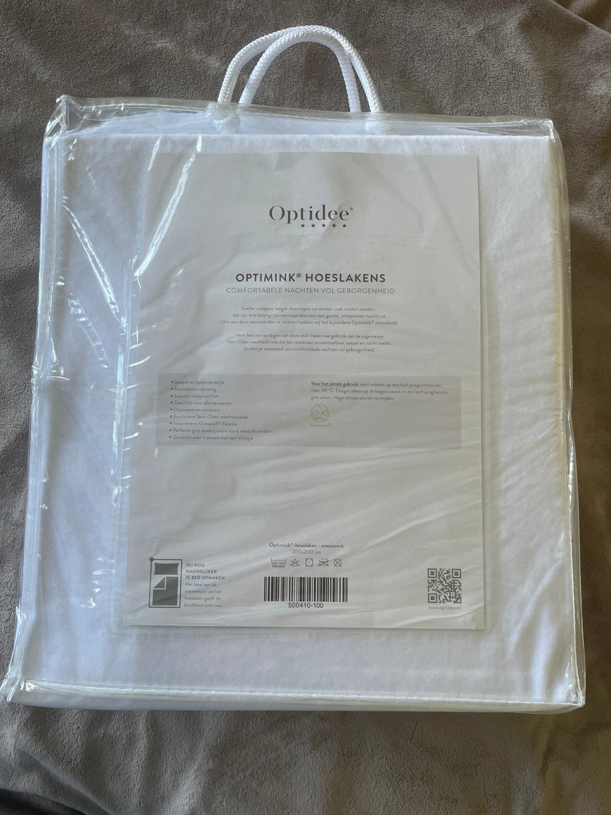Optidee hoeslaken Optimink 200x200, Huis en Inrichting, Slaapkamer | Beddengoed, Ademend, Ophalen of Verzenden, Overige merken