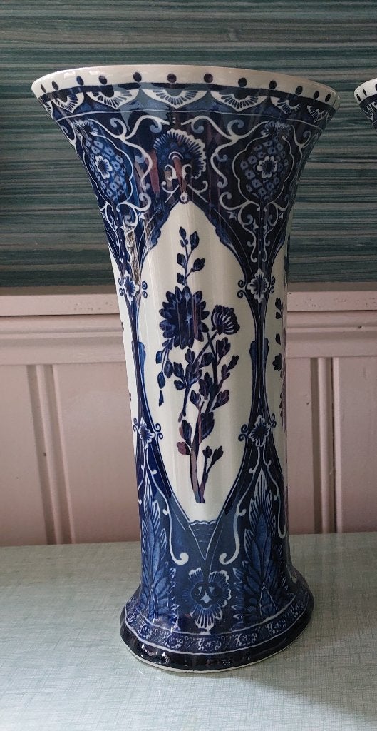 Vaas, Delfts Blauw, Boch, Ophalen, Gebruikt, Blauw, 26 cm