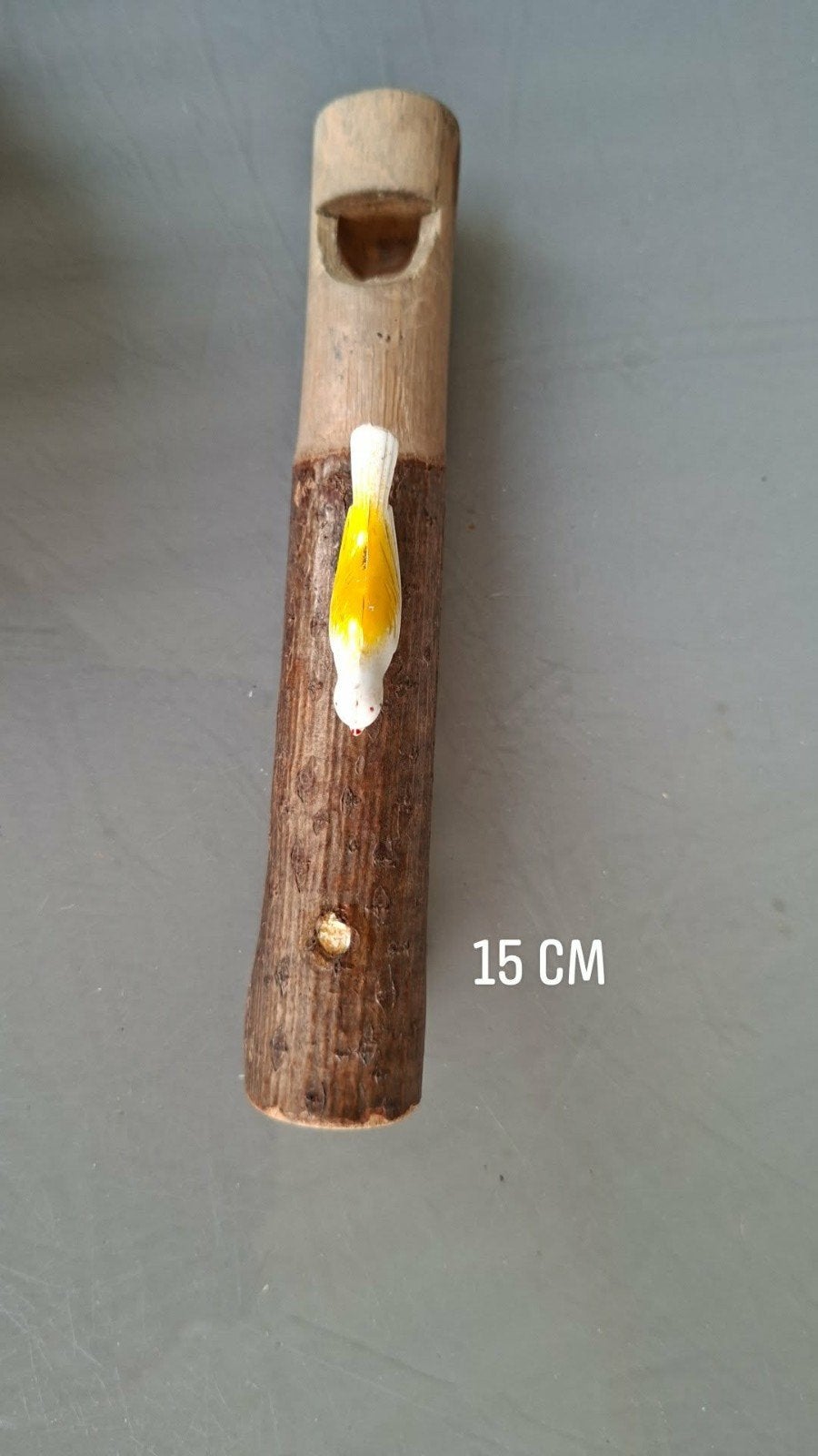 Houten vogel fluitje - 15 cm vintage, Ophalen of Verzenden