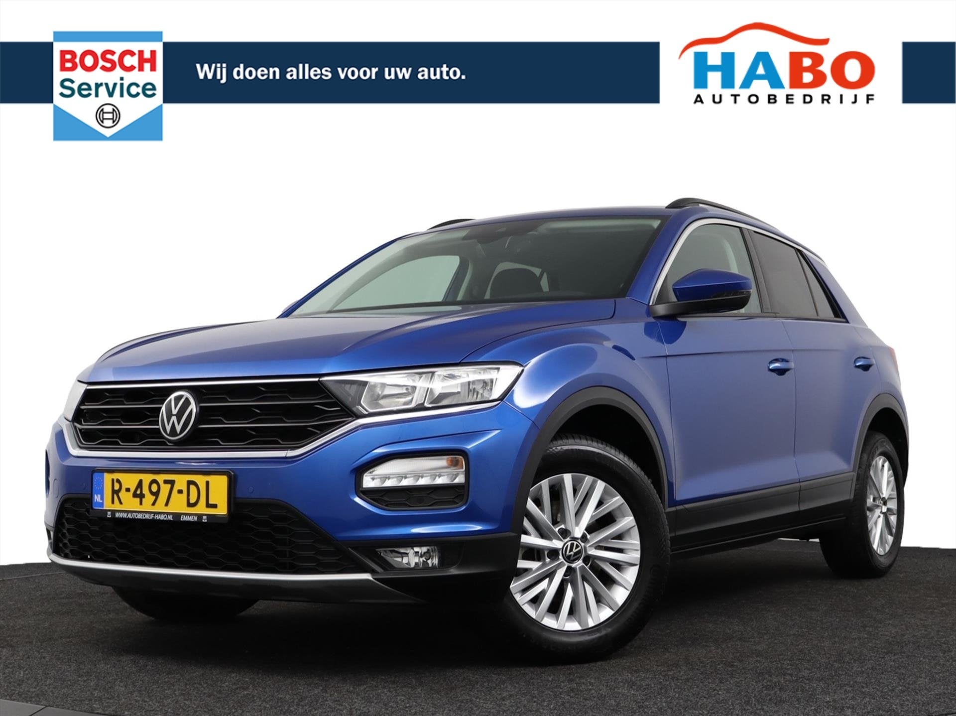 Volkswagen T-Roc 1.0 TSI STYLE ECC/ADAPTIVE.CRUISE/NAV/REGEN, Auto's, Volkswagen, Voorwielaandrijving, Stof, Gebruikt, Blauw