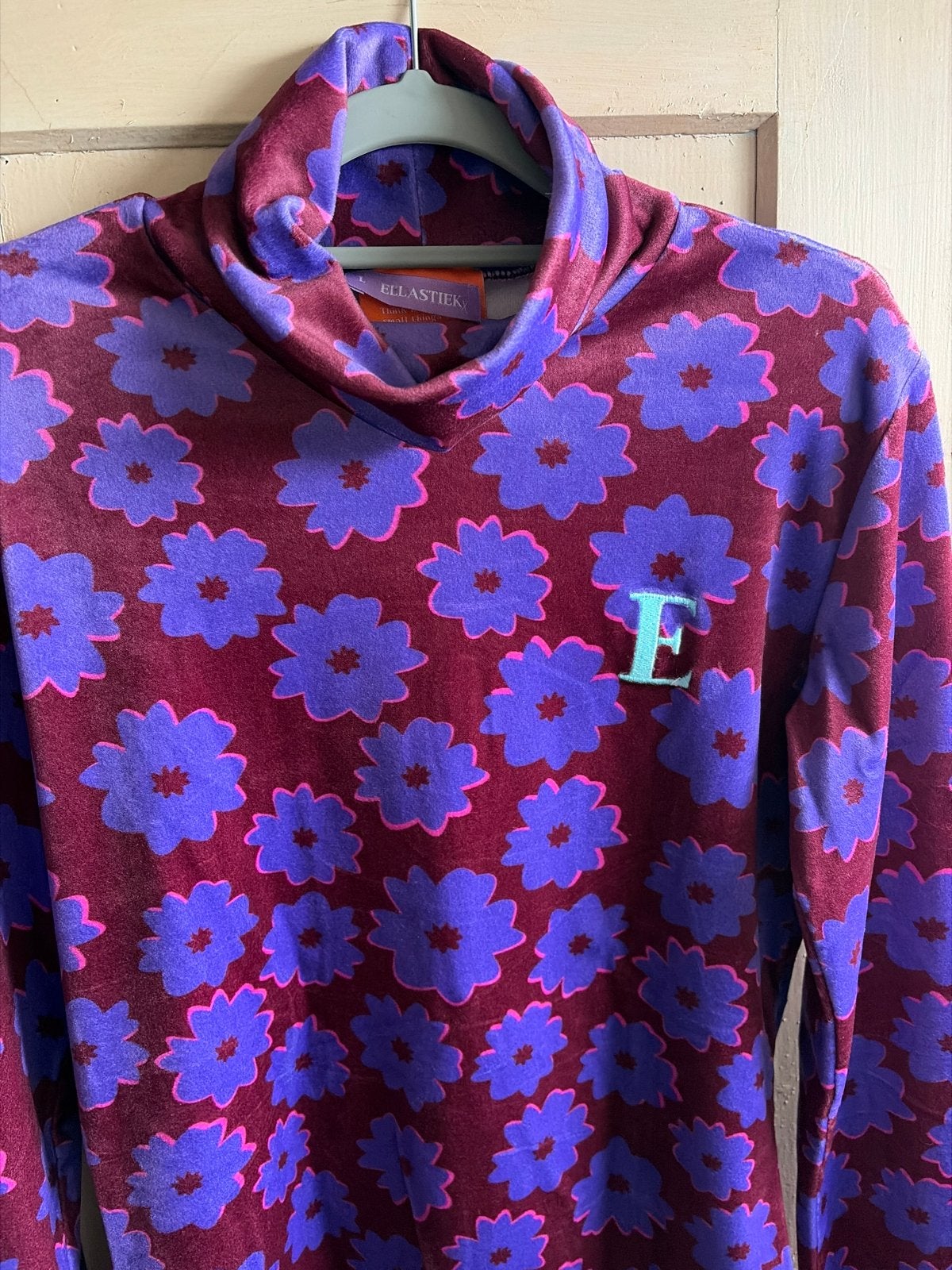 Ellastiek Amsterdam coltrui mt L met bloemenprint, Kleding | Dames, Maat 42/44 (L), Zo goed als nieuw, Lange mouw, Meerkleurig