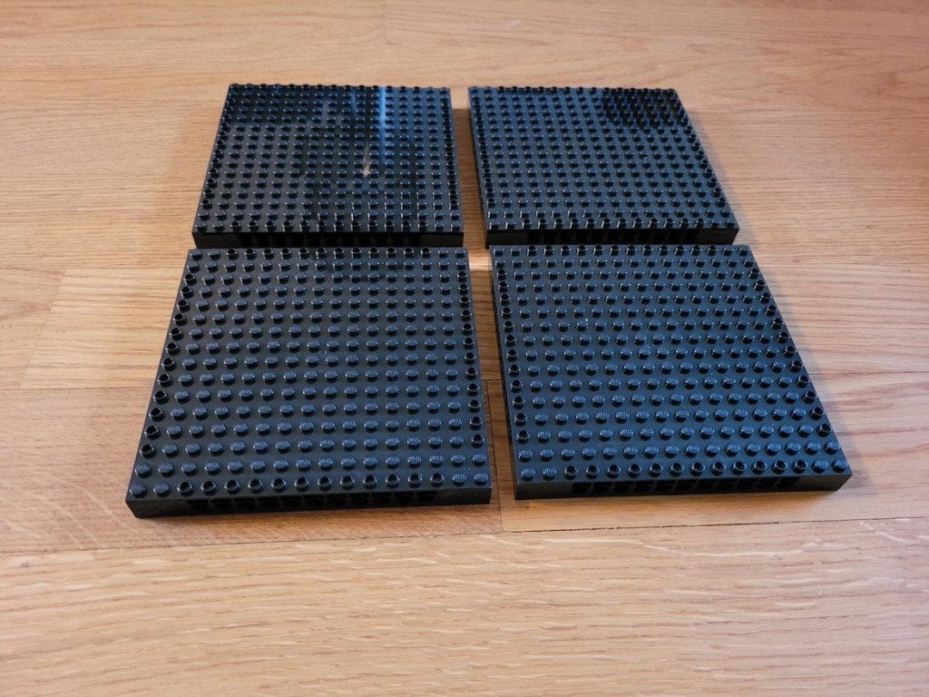 Partij N699=4x Nieuwe dikke Lego platen zwart 16x16