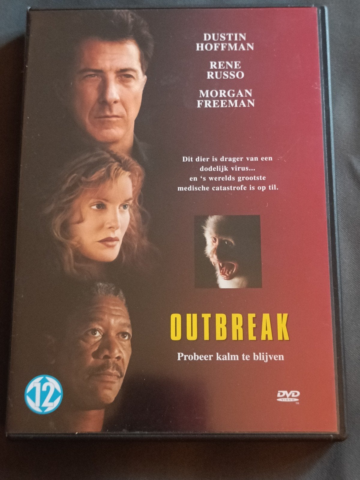 Outbreak DVD - Dustin Hoffman, Rene Russo, Morgan Freeman, Cd's en Dvd's, Engels, Gebruikt, Ophalen of Verzenden, Vanaf 12 jaar