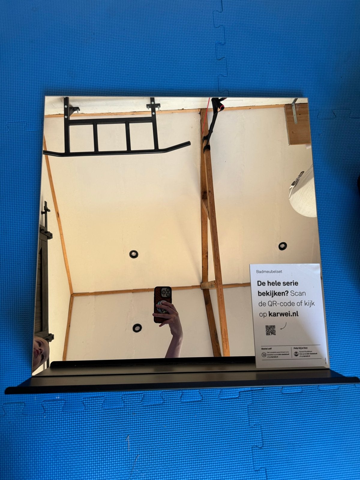 Nieuwe spiegel met plank - perfect voor badkamer/hal, Ophalen, Vierkant, Nieuw, Minder dan 100 cm