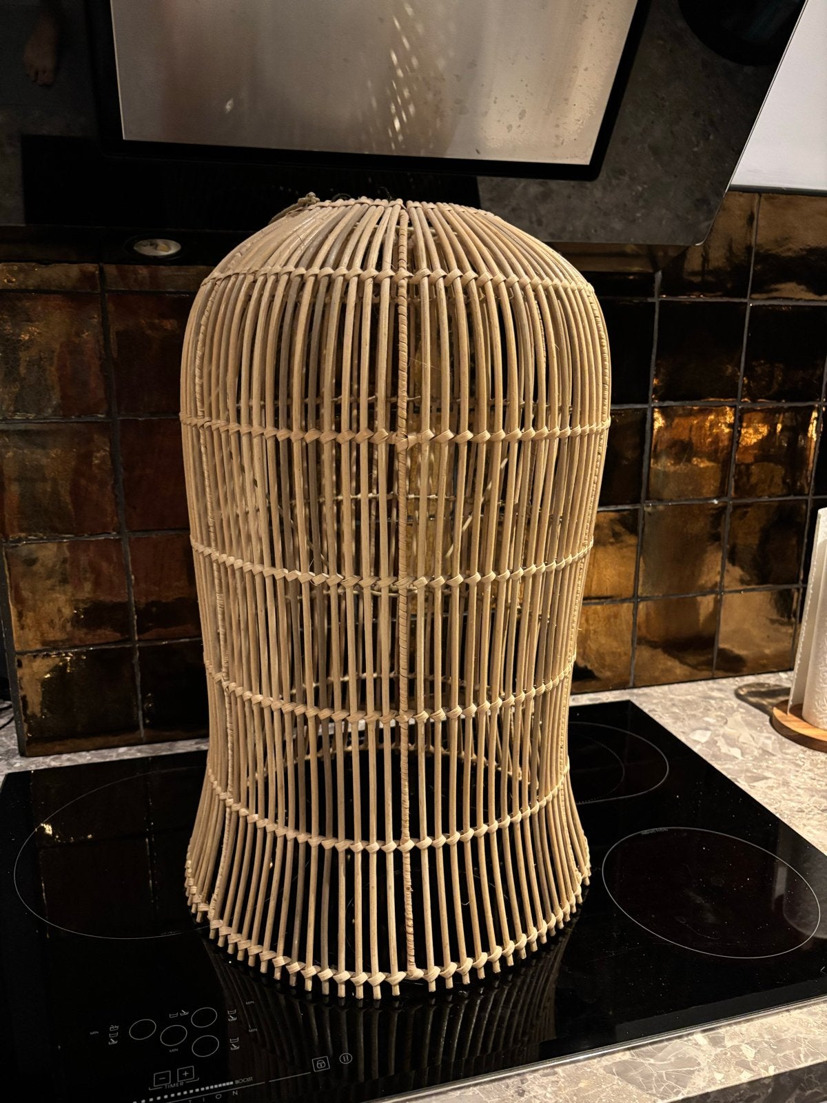 Rotan lampenkap / hanglamp - Bohemian stijl, Huis en Inrichting, Lampen | Lampenkappen, Hanglamp, Natuurlijk materiaal, Beige