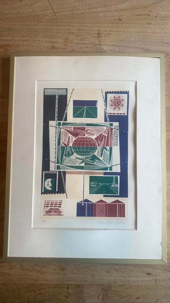 Lijst met prent van Gonathan Gibbs 19/85, Ophalen of Verzenden