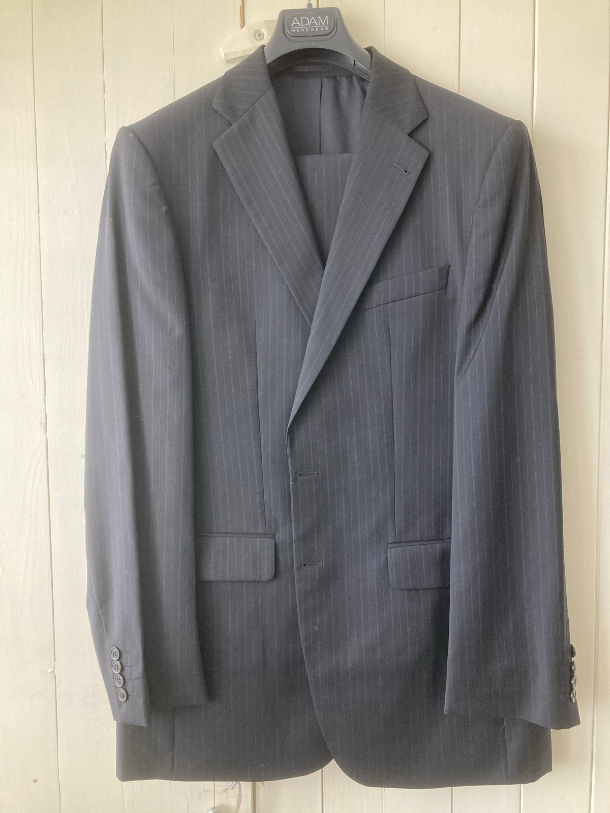 Adam Menswear Pak - zwart met krijtstreep, Ophalen of Verzenden, Zo goed als nieuw, Maat 52/54 (L), Grijs