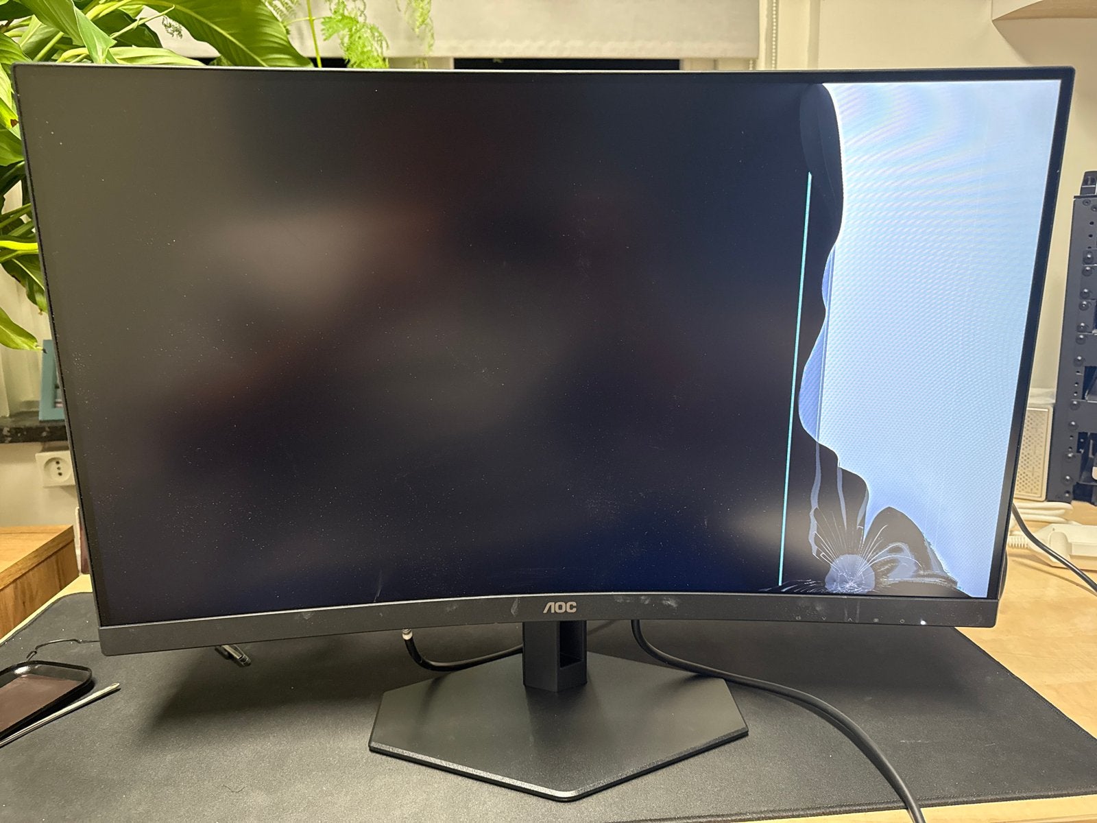 Defecte AOC C27G4ZXED monitor - Inclusief accessoires, VA, Full HD, DisplayPort, Niet werkend