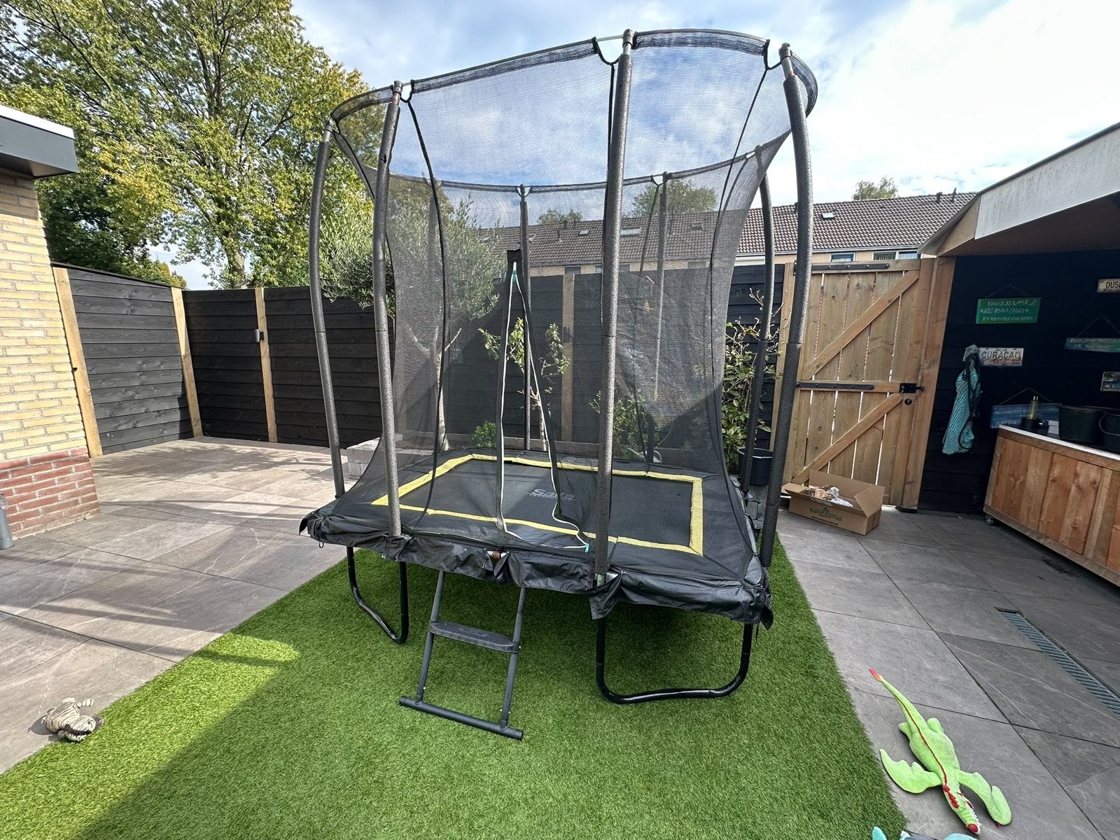 Salta Trampoline 214x153cm met veiligheidsnet, Ophalen, Gebruikt