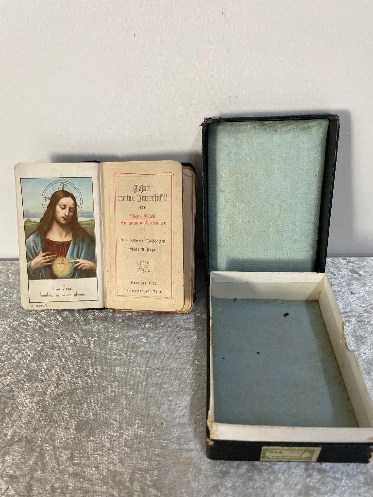 Antiek Religieus Devotieboekje in doosje, Antiek en Kunst, Antiek | Religie, Ophalen of Verzenden