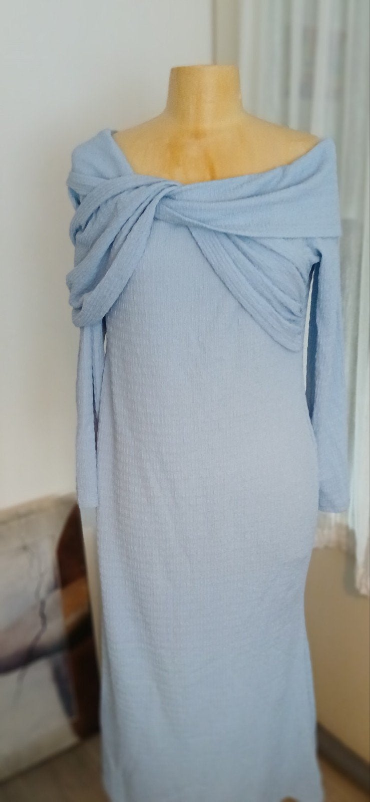 SHEIN uitgaansjurk lichtbl mt 43, Maat 42/44 (L), Nieuw, Onder de knie, Shein