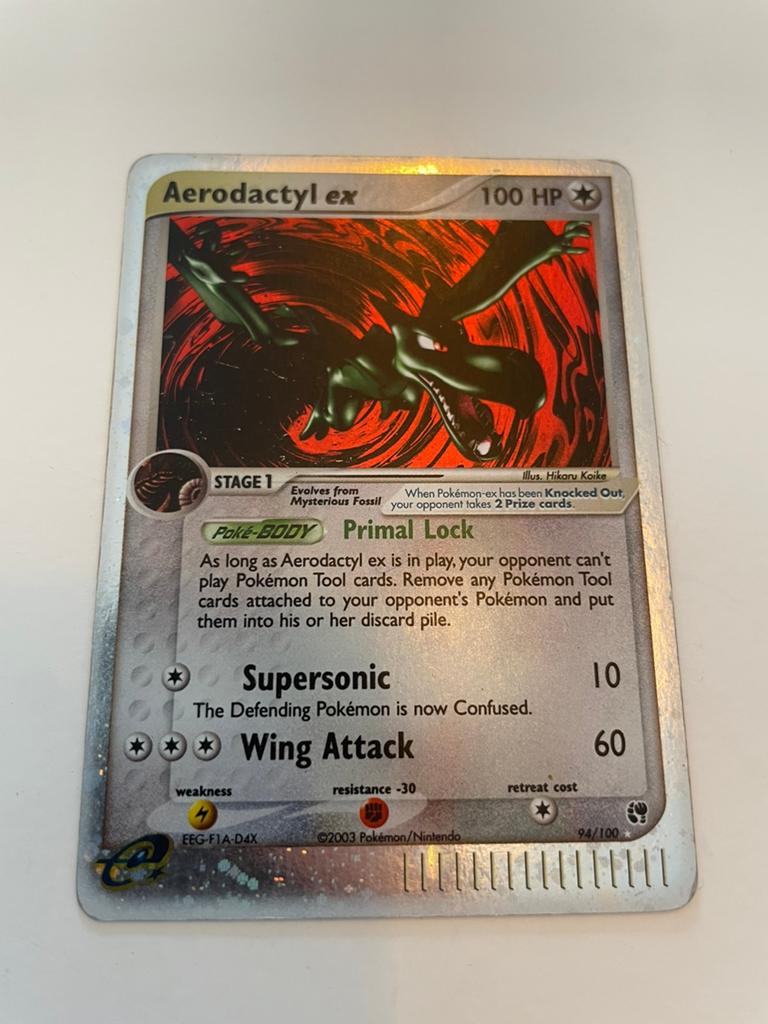Aerodactyl ex 94/100 EX Sandstorm, Ophalen of Verzenden, Gebruikt, Losse kaart