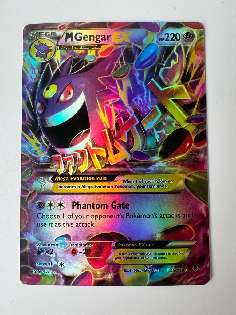 M Gengar EX 2014 Phantom Forces Pokémon Kaart, Ophalen of Verzenden, Zo goed als nieuw, Losse kaart, Foil