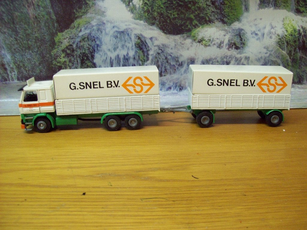 Tekno - Scania 142 H - V8 - huif/combi - G. Snel - Woerden, Ophalen of Verzenden, Zo goed als nieuw, Bus of Vrachtwagen, Tekno