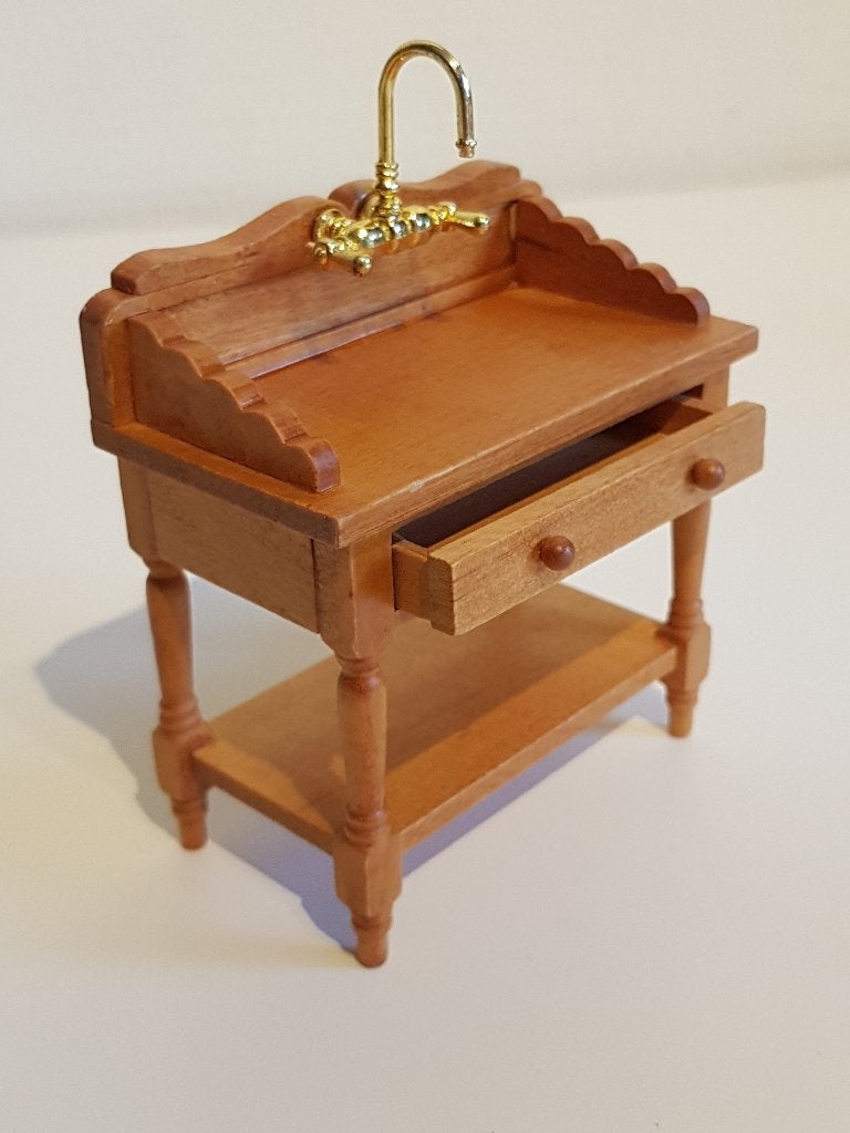 Miniatuur wastafel met kraan voor poppenhuis, Verzenden, Nieuw, Sanitair