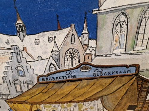 schilderij brabandtsche gebakkraam, Ophalen of Verzenden, 'T Olde Gre-j, Info@toldegrej.nl, Endepoelstraat 20f Didam