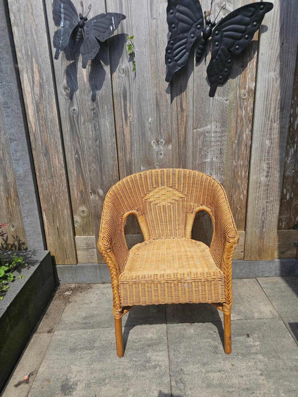 Rieten stoel, Tuin en Terras, Tuinbanken, Ophalen of Verzenden, Rotan