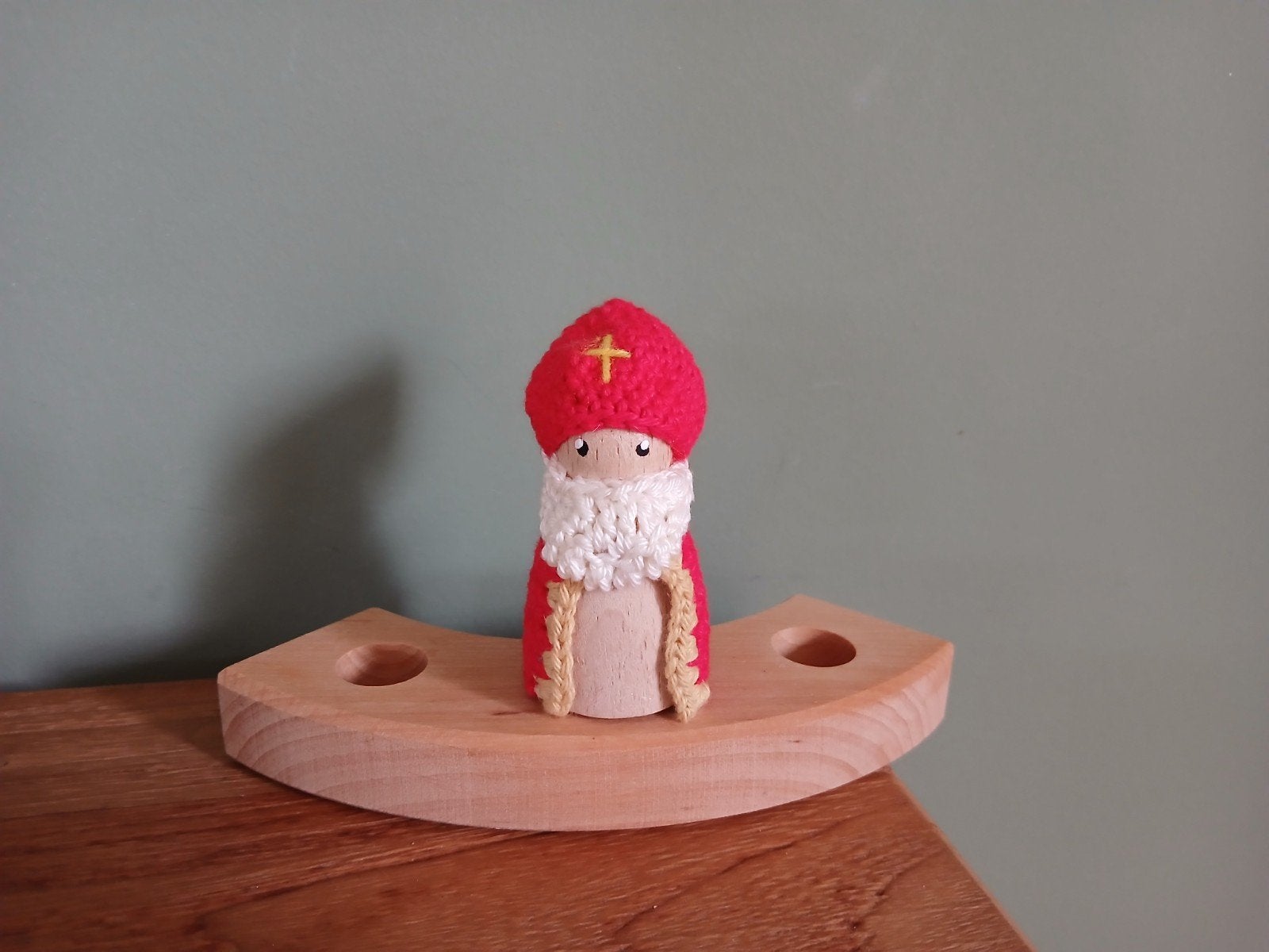Jaarringsteker gehaakte houten sinterklaas oa voor grimm's, Ophalen of Verzenden