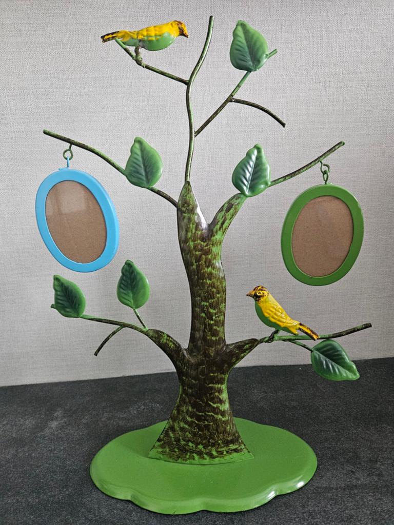 Decoratieve boom met 2 fotoijstjes, Minder dan 50 cm, Metaal of Aluminium, Ophalen of Verzenden, Zo goed als nieuw