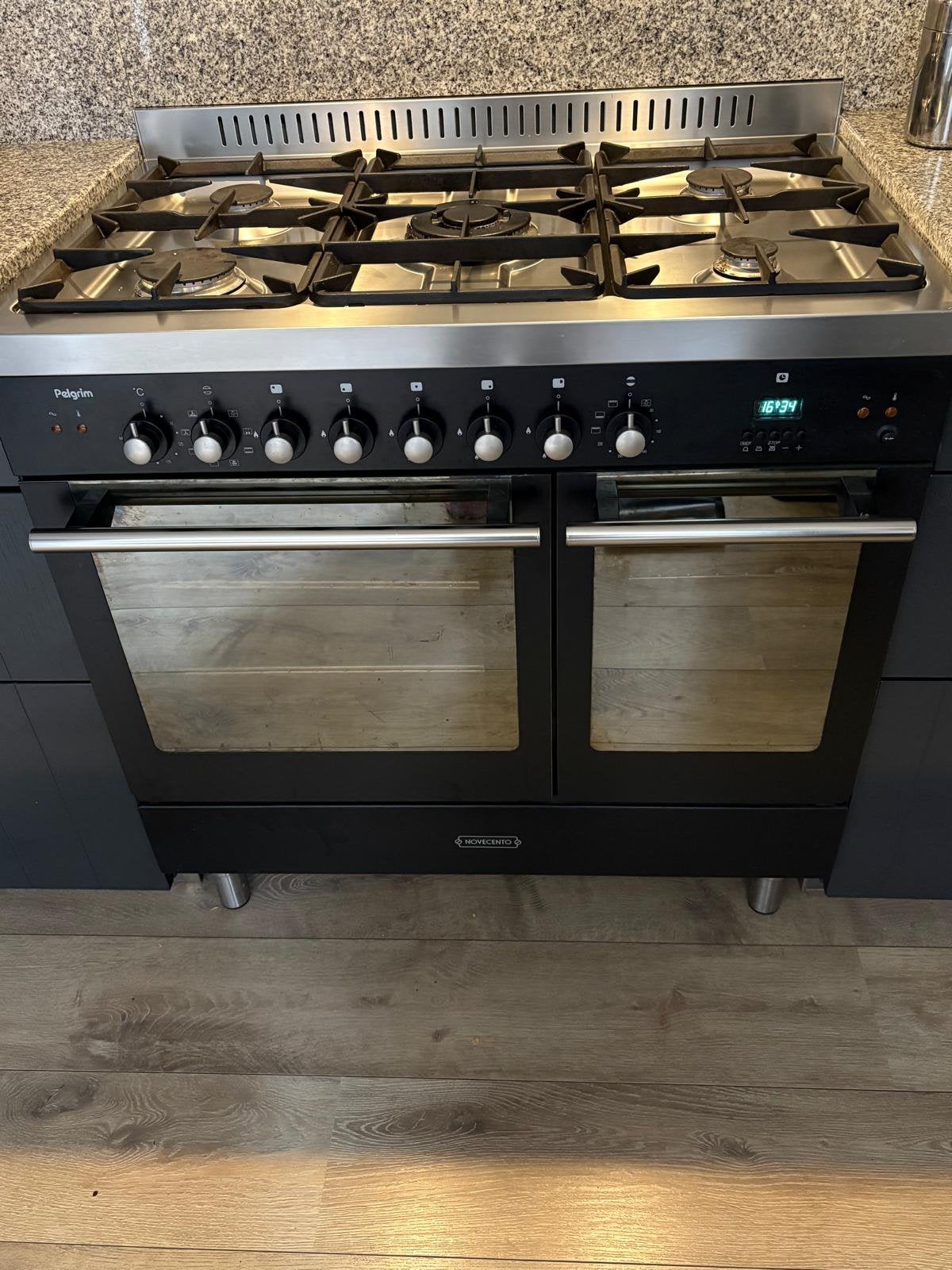 Vrijstaand gasfornuis 90 cm met twee elektrische ovens, Witgoed en Apparatuur, Ophalen, Gebruikt, Minder dan 85 cm, Hete lucht