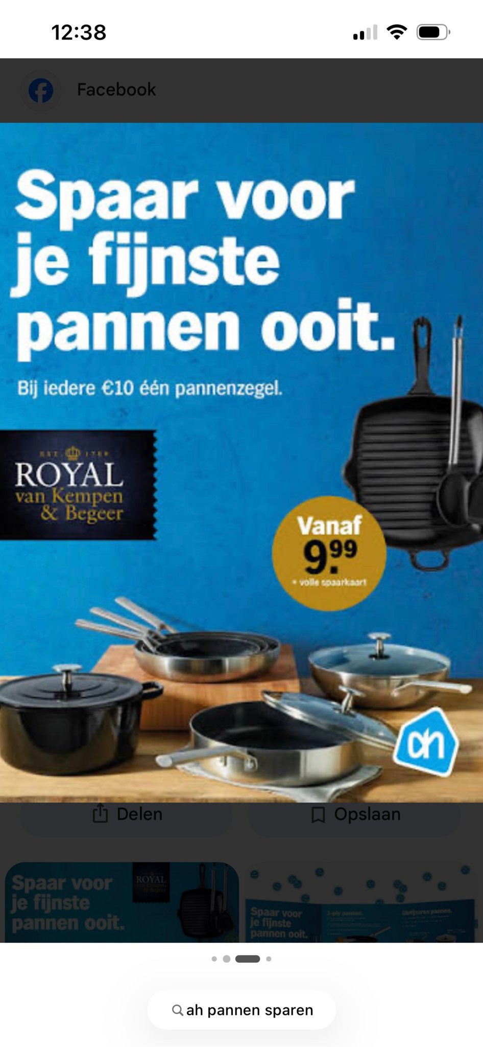 Volle spaarkaart pannenzegels AH actie, Albert Heijn, Ophalen