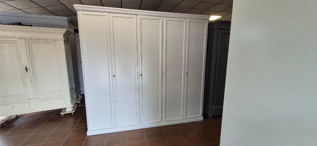 Landelijke brocante slaapkamerkasten kledingkast linnenkast, Ophalen, 200 cm of meer, Zo goed als nieuw, 200 cm of meer