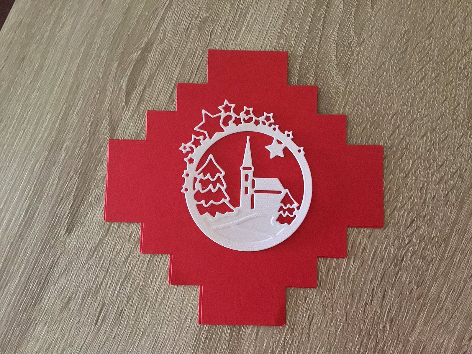 Dubbele kaart met stans kerst, Ophalen of Verzenden, Zo goed als nieuw, Kerst, Pons of Mal