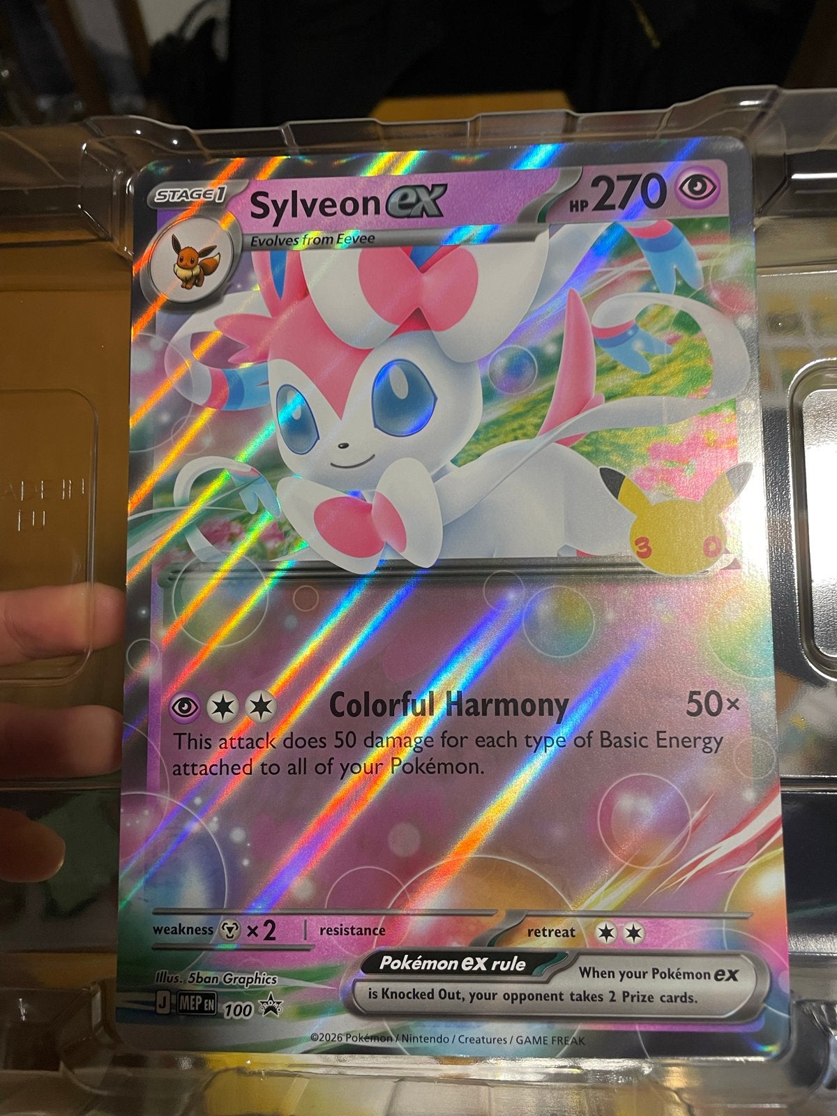 Sylveon ex promo oversized kaart Pokémon 30th Anniversary, Ophalen, Nieuw, Losse kaart, Foil