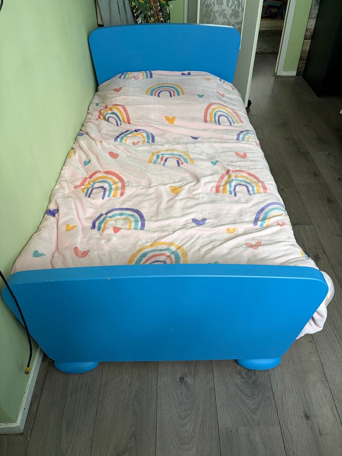 Junior bed 160x90cm met nieuw matras en beddengoed, 85 tot 100 cm, Ophalen of Verzenden, Zo goed als nieuw, Matras
