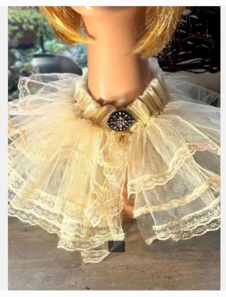 Bijzondere Elegante tule kraag met gratis mooie broche, Ophalen of Verzenden