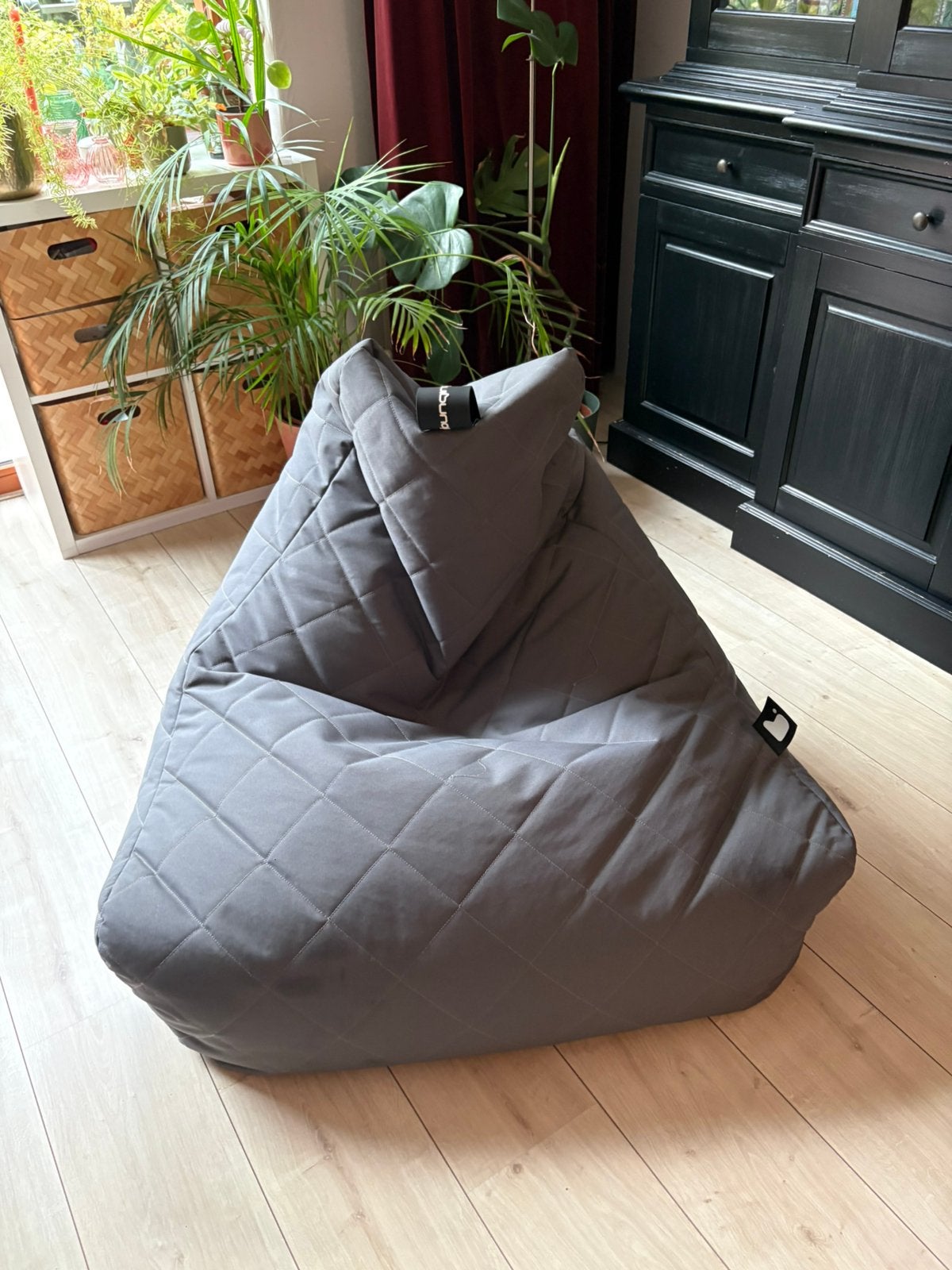 Extreme lounging b-bag Quilted grijs, Huis en Inrichting, Zitzakken, Ophalen, Gebruikt, Grijs, Zitzak