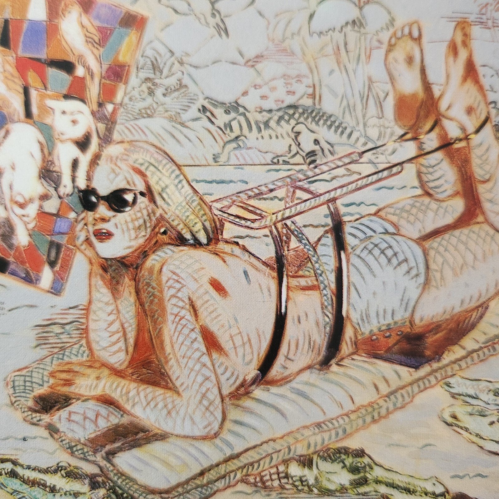 Kunstkaart Peter Sengl liggende vrouw, Verzenden, 1980 tot heden, Ongelopen, Cultuur en Media