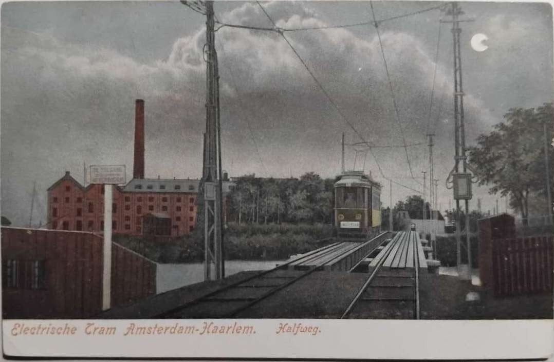 Kikkertram Halfweg 1904 – Schaefers Kunst-Chromo (NH), Ophalen of Verzenden, Voor 1920, Ongelopen, Noord-Holland