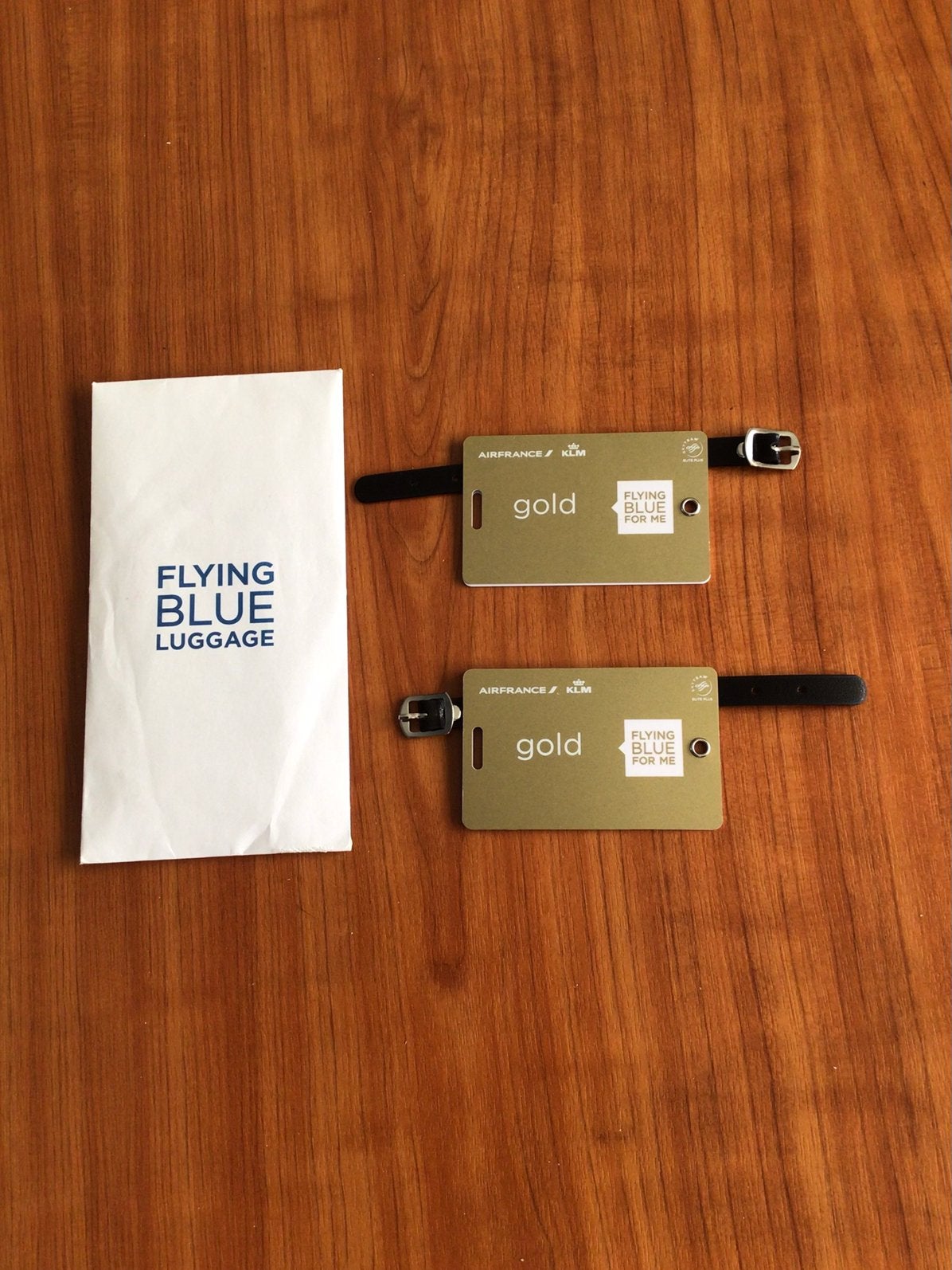 KLM Flying Blue Gold bagage labels, Ophalen of Verzenden, Nieuw, Patch, Badge of Embleem