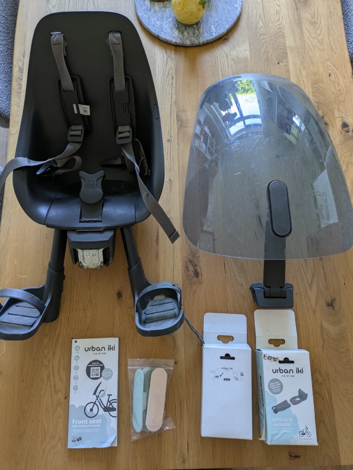 Urban Iki voorzitje met windscherm en adapter, Ophalen, Voorzitje, Urban Iki, 0 t/m 13 kg