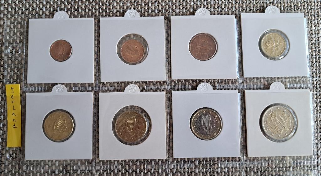 Ierland: set munten 2002, behalve € 0,02 die is van 2003, Ophalen of Verzenden, Ierland, Overige waardes, Setje