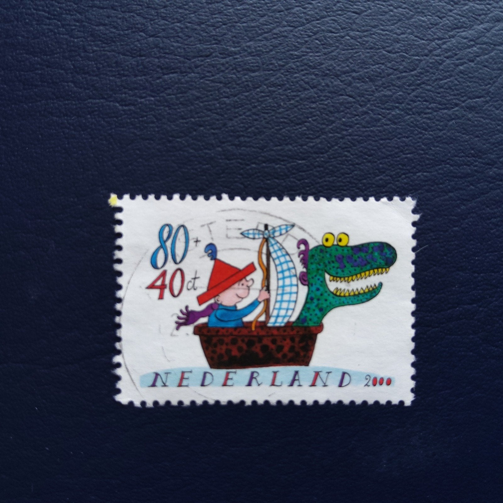 Nederland 2000 kinderpostzegel 80+40ct Krokodil, Ophalen of Verzenden, Na 1940, Gestempeld