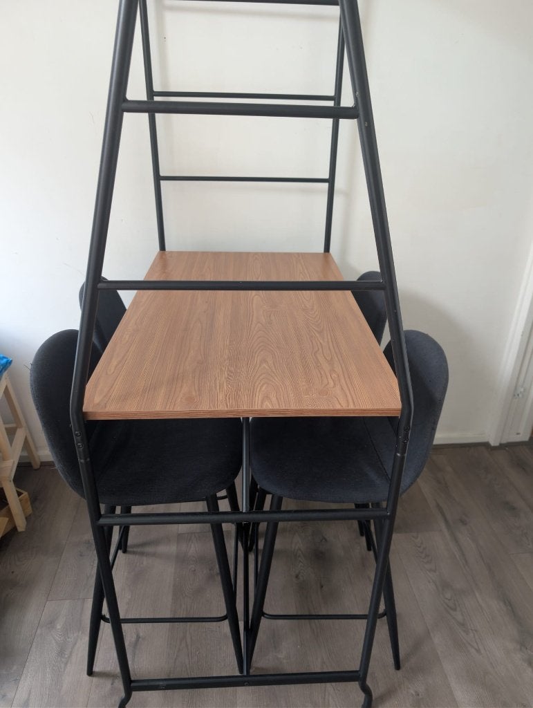 Eettafel + krukken, Ophalen, 100 tot 150 cm, Eikenhout, Scandinavisch